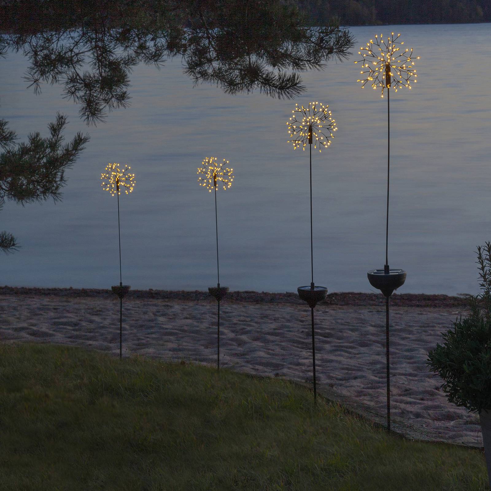 Lampa solarna LED Firework, grot ziemny 85 cm