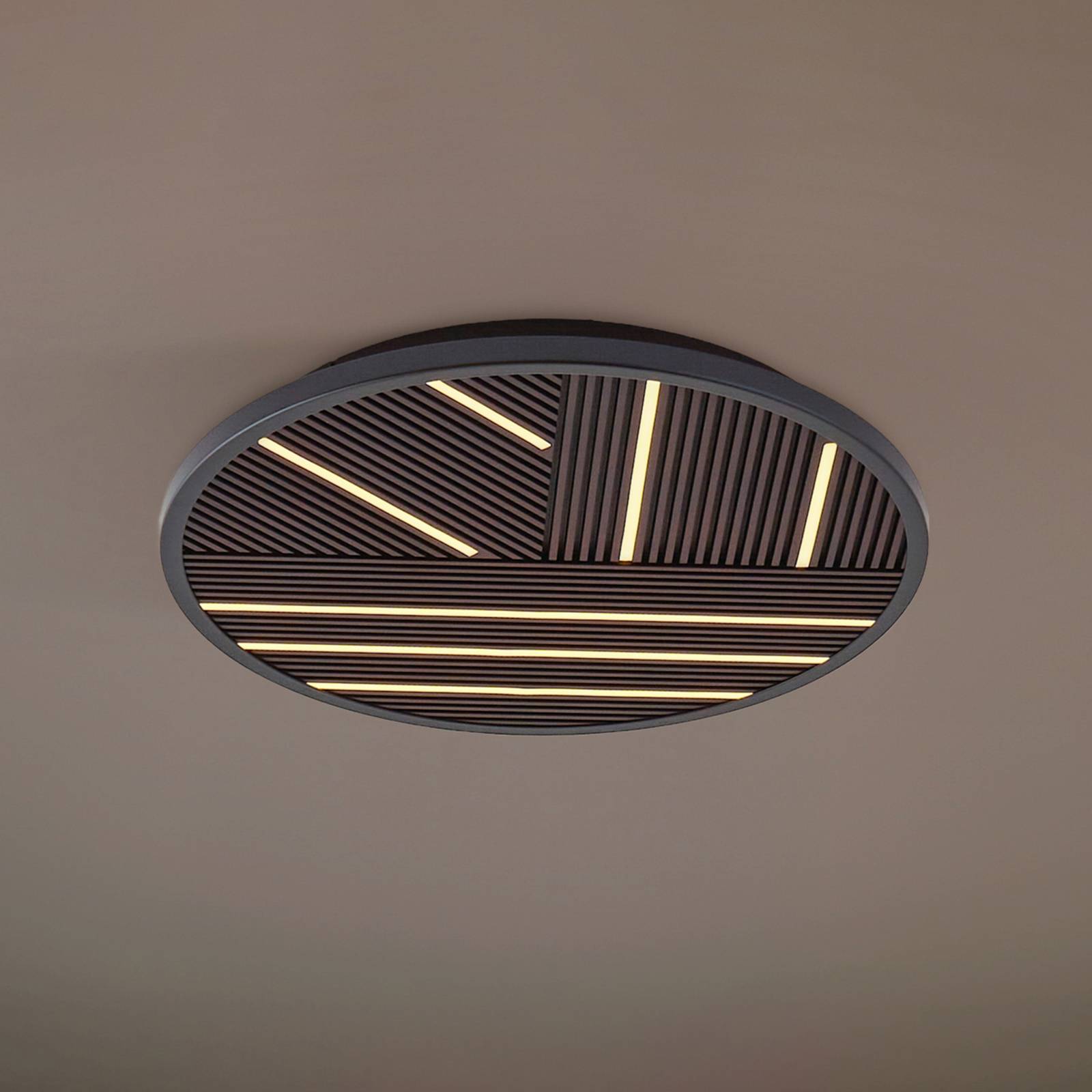 Lucande LED-Deckenlampe Orven, Holz, Ø 50 cm, dimmbar günstig online kaufen