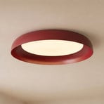 Lindby Florie LED ceiling light, red, metal, Ø 40 cm