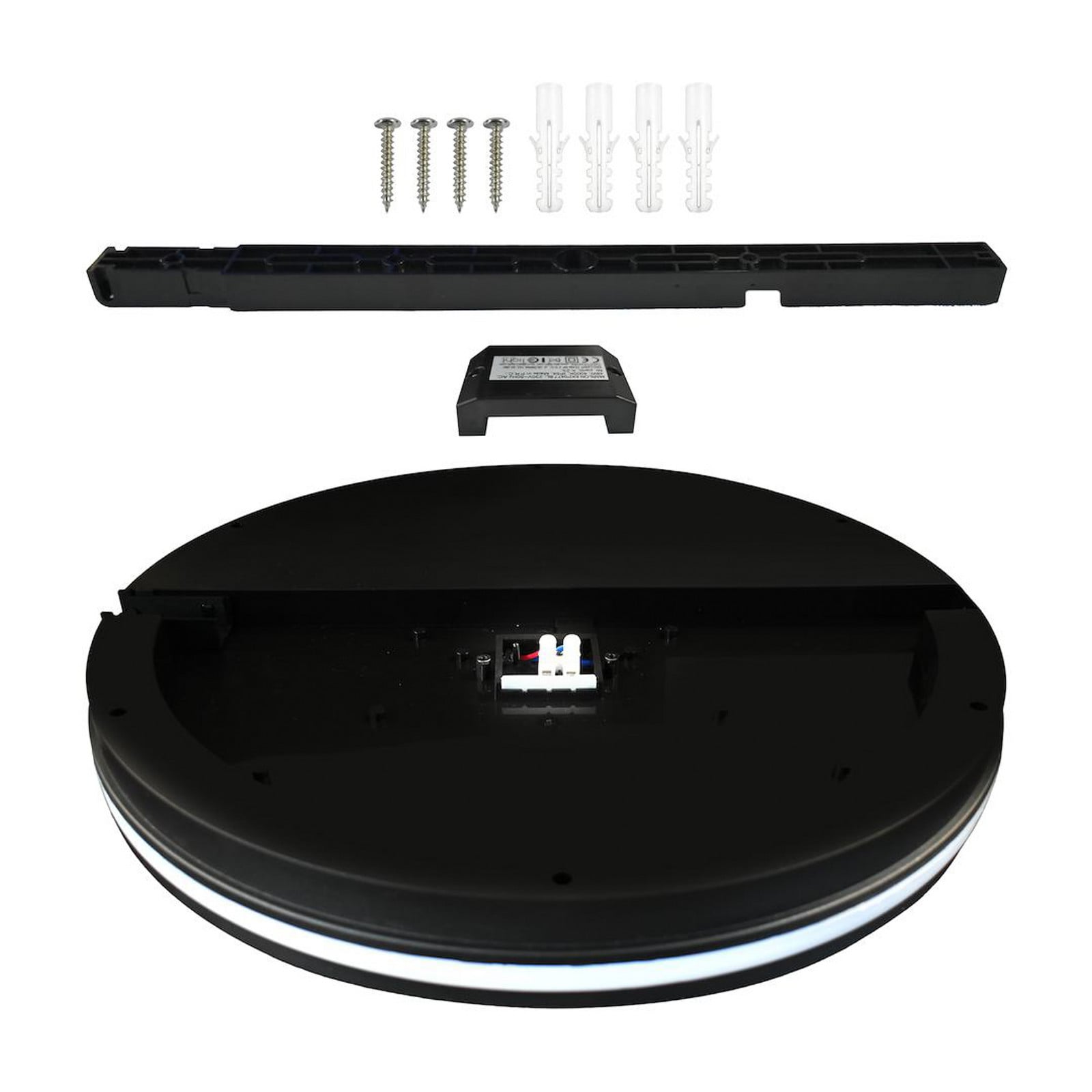 Milagro Lighting Plafonieră LED Marlon Ø 40 cm negru plastic IP54 - Baie - Modern - negru/alb