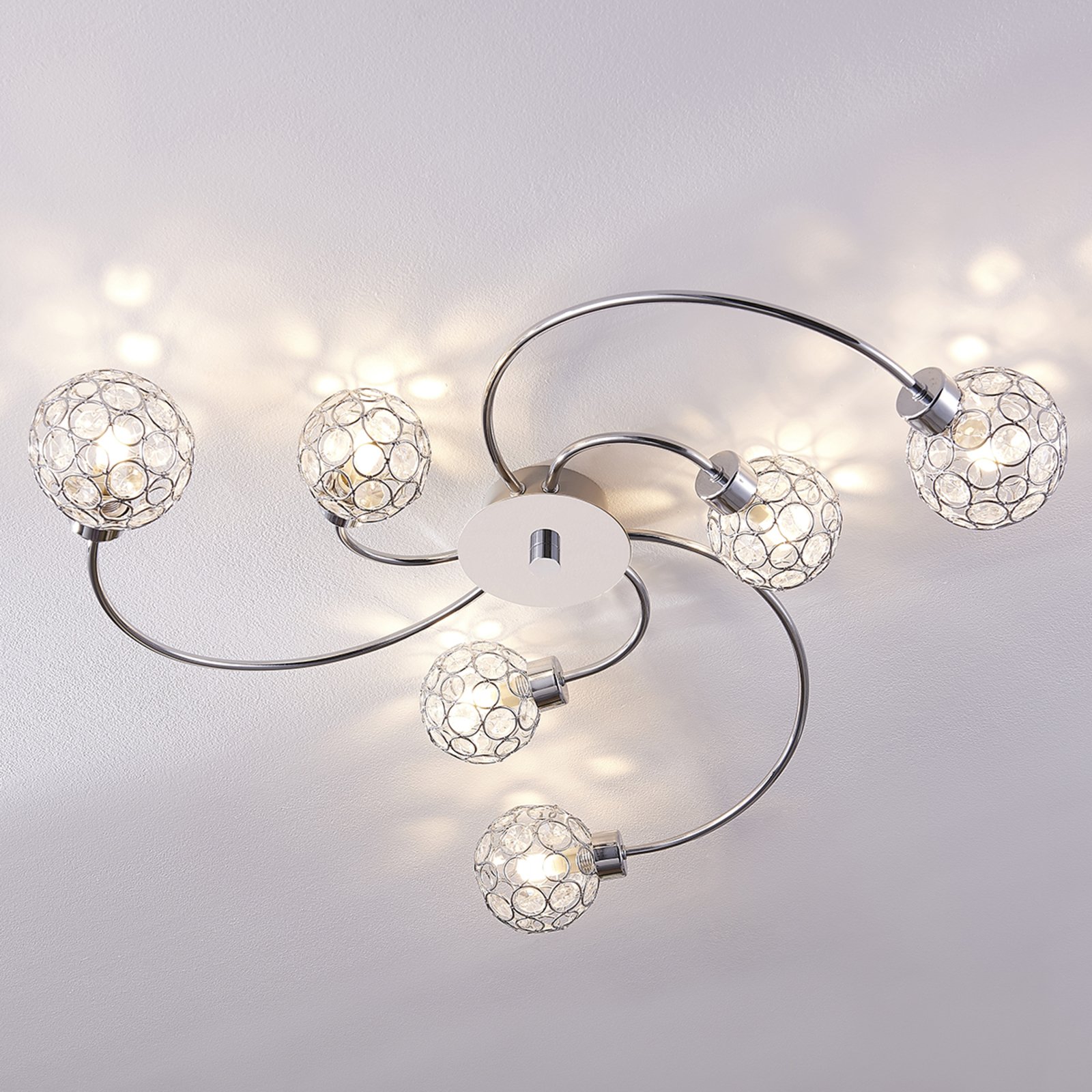 Tyron Deckenleuchte Chrome/Clear - Lindby
