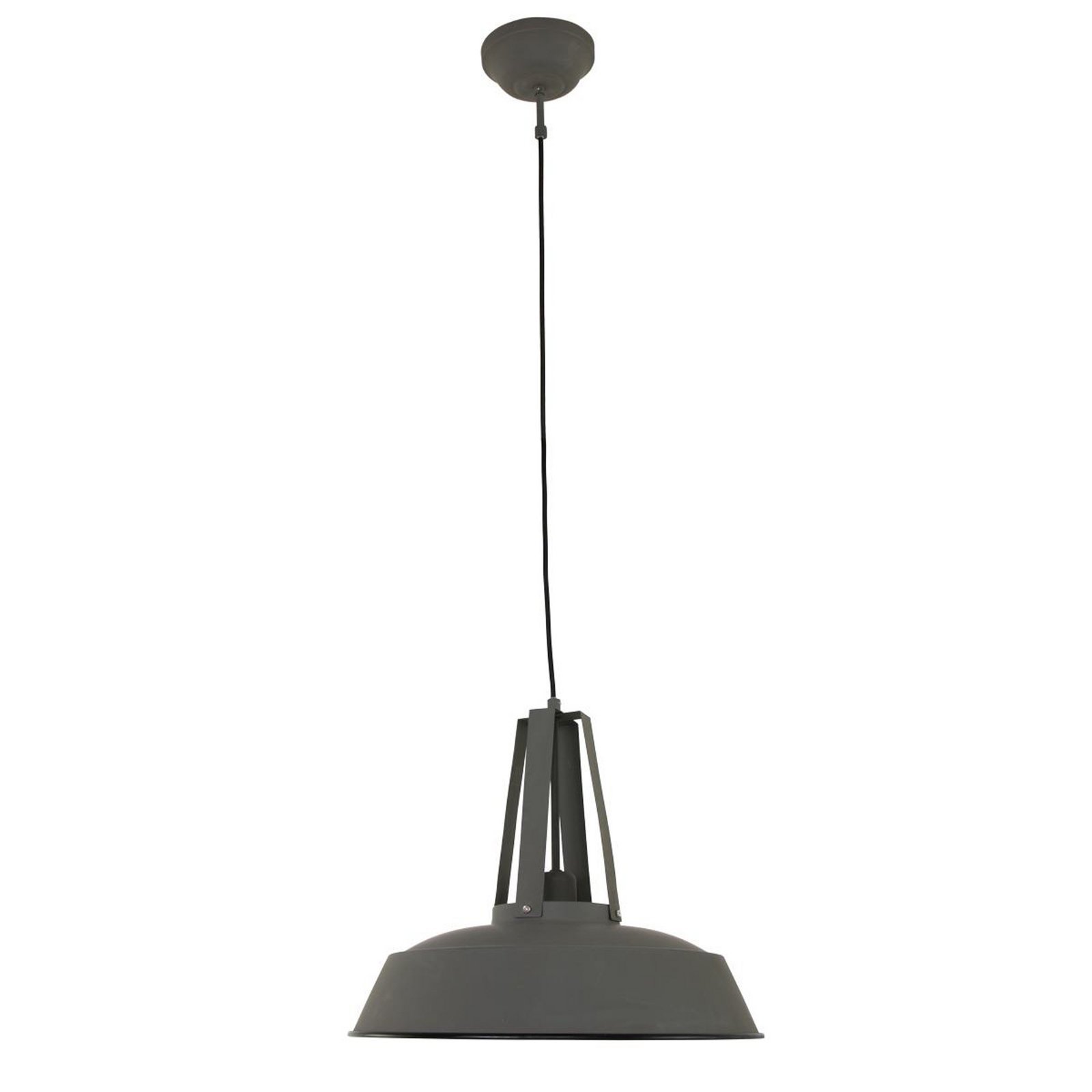 Eden pendant light, grey, metal, E27 socket