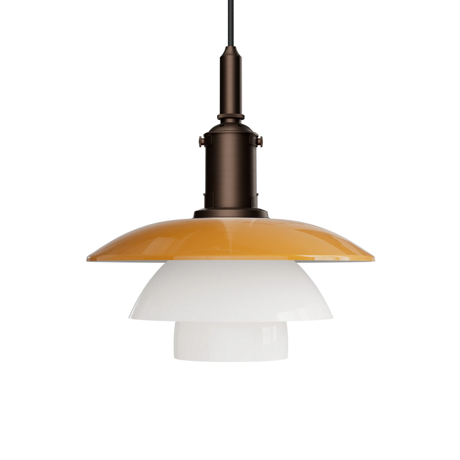 Suspension Louis Poulsen PH 3/3 Centenary ambre/blanc Ø 28 cm