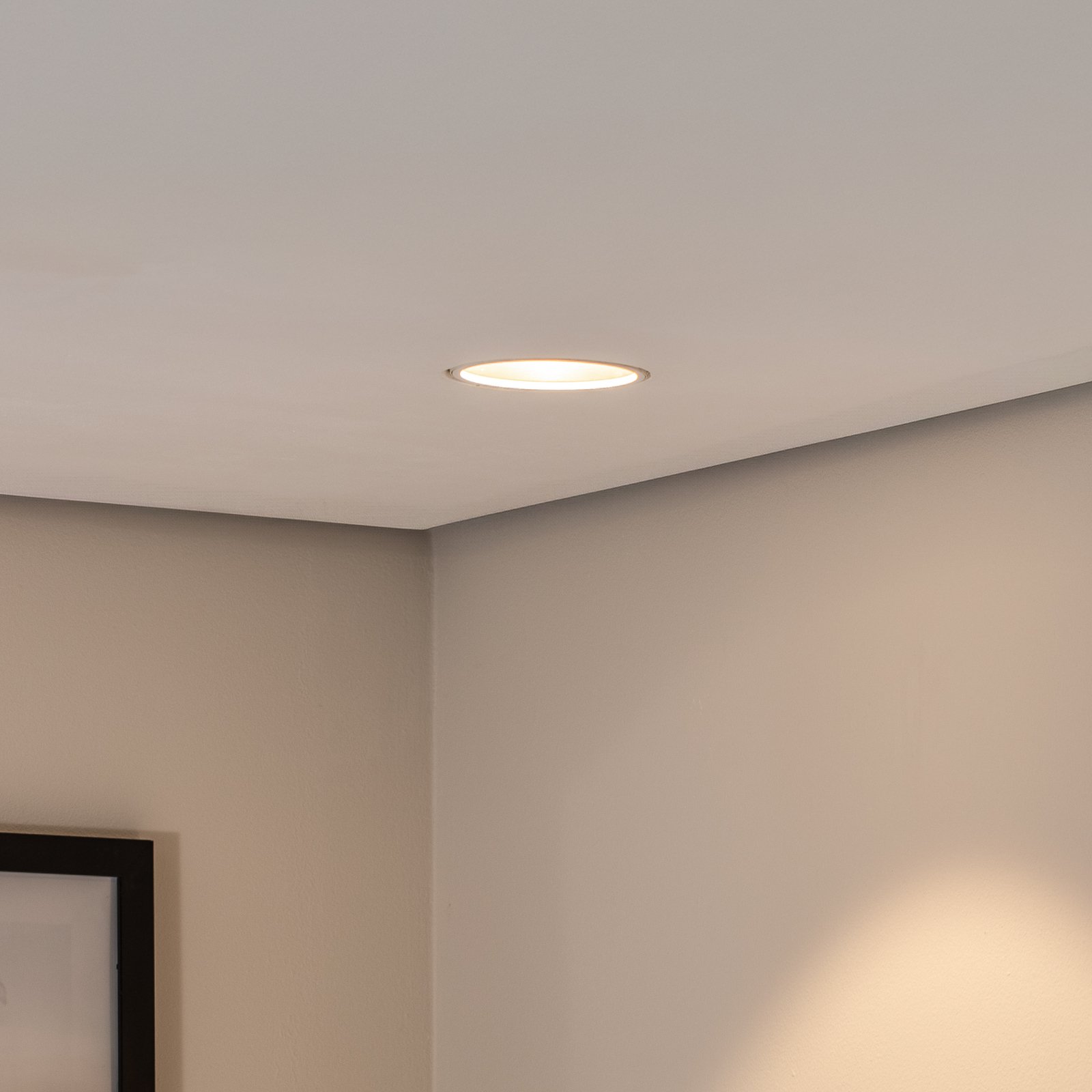 BEGA LED recessed ceiling spot Studio Line, white/aluminium, cast aluminium