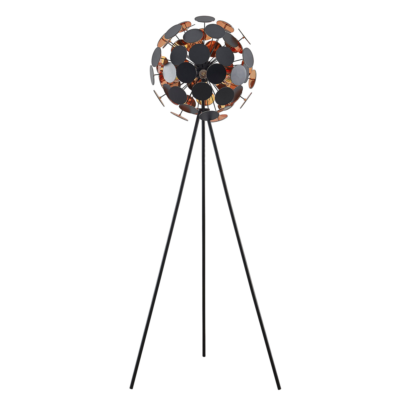 Lindby Dotani floor lamp with ball shade, black