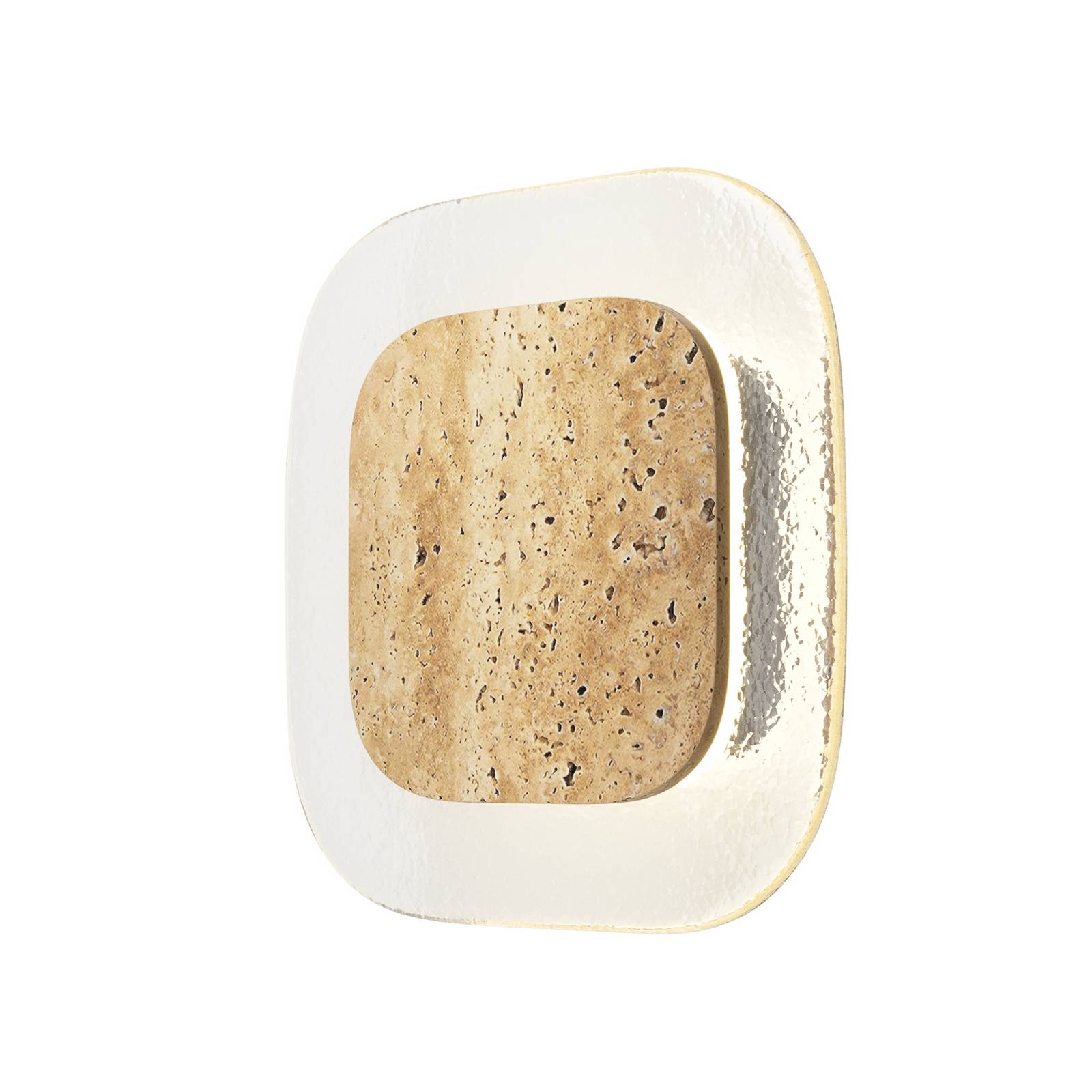 LED-Wandleuchte Tavo, Höhe 25 cm, beige, Stein/Glas, 2700K
