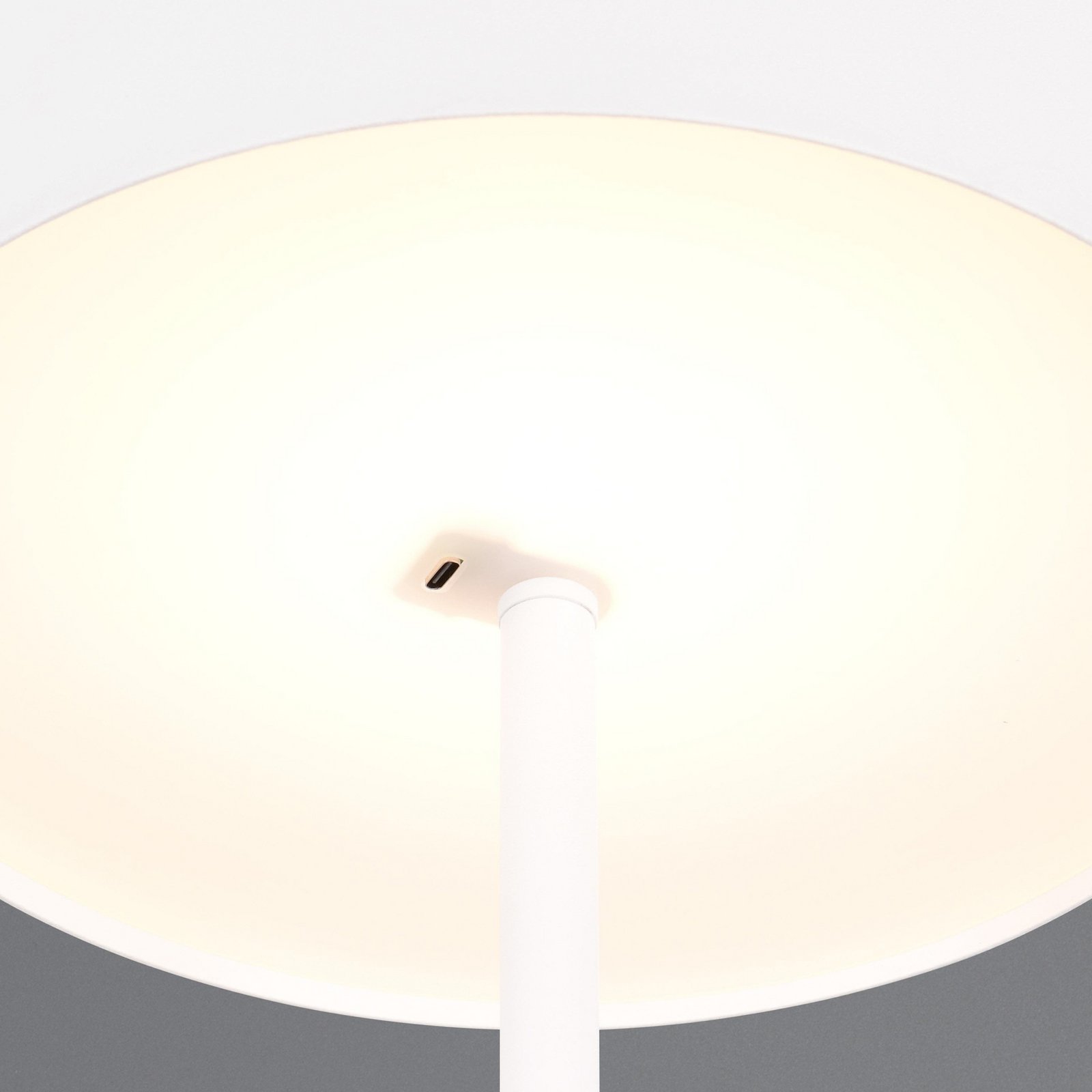 LED battery-powered floor lamp Jeff, white, metal, height 147 cm
