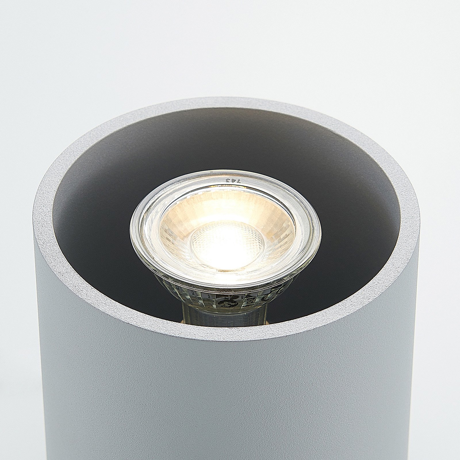 Lindby Parvin downlight aluminio, redonda, gris