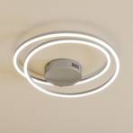 Lindby Davian plafonnier LED, dimmable, nickel