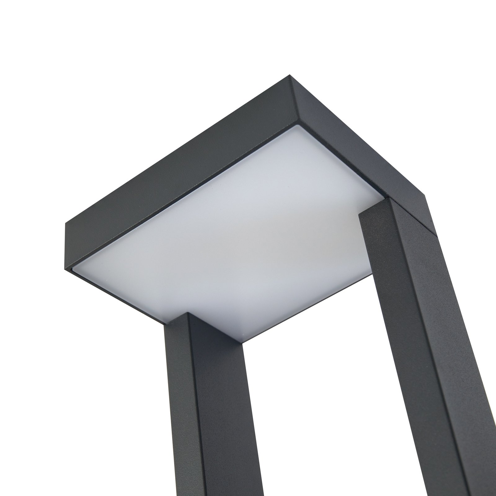 Bolardo luminoso LED Lindby Lonete, gris oscuro, IP65, altura 65 cm