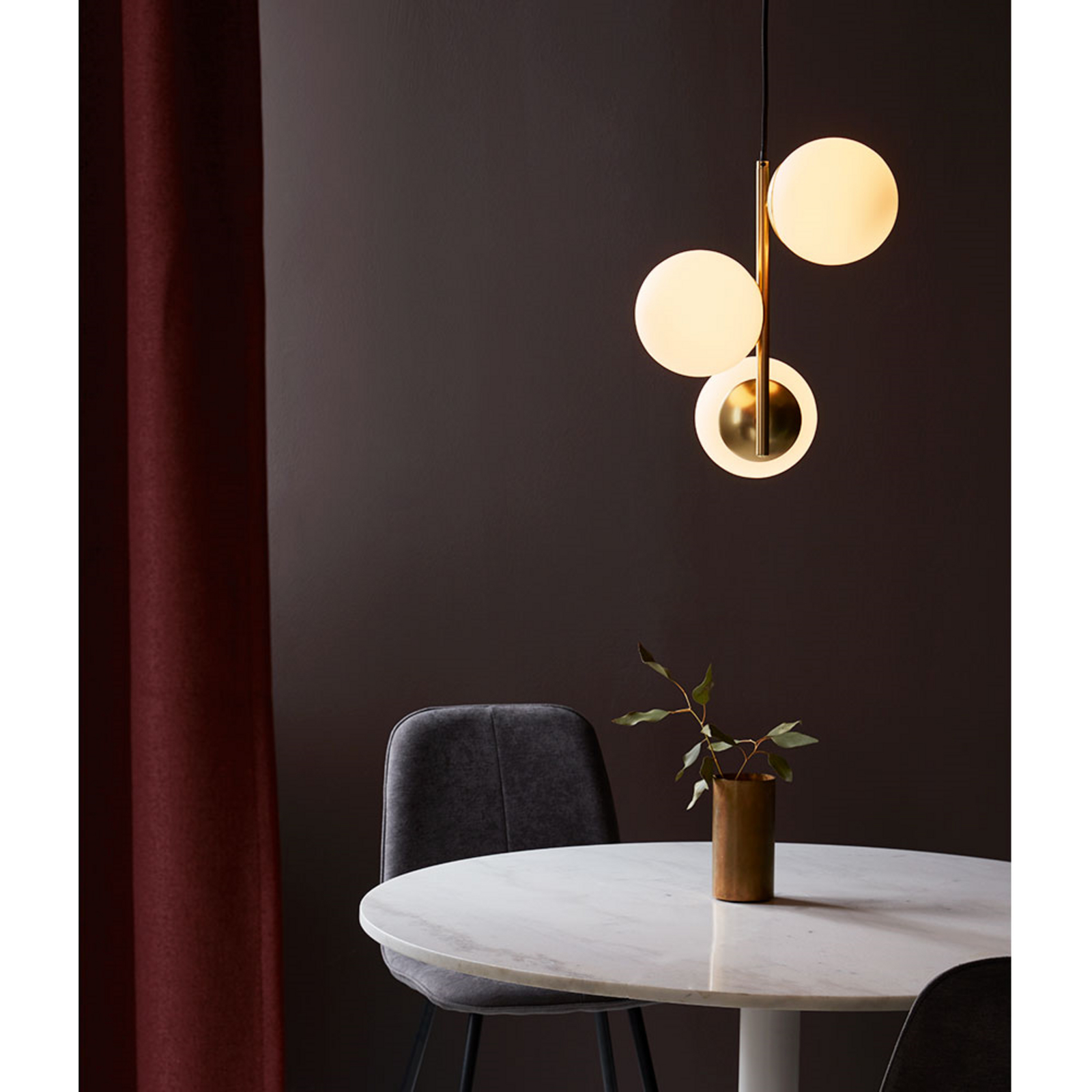 Lilly Candeeiro Suspenso Brass/Opal - Nordlux