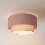 Lampa sufitowa Boho, różowo-beżowa, Ø 45 cm, tkanina, E27
