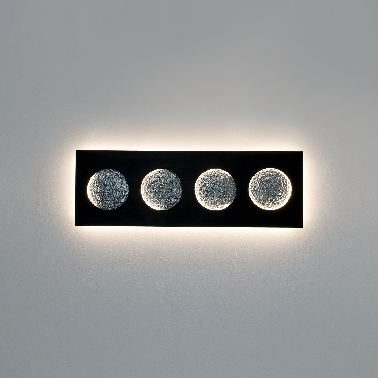 Fasi Della Luna LED wall light, black/silver