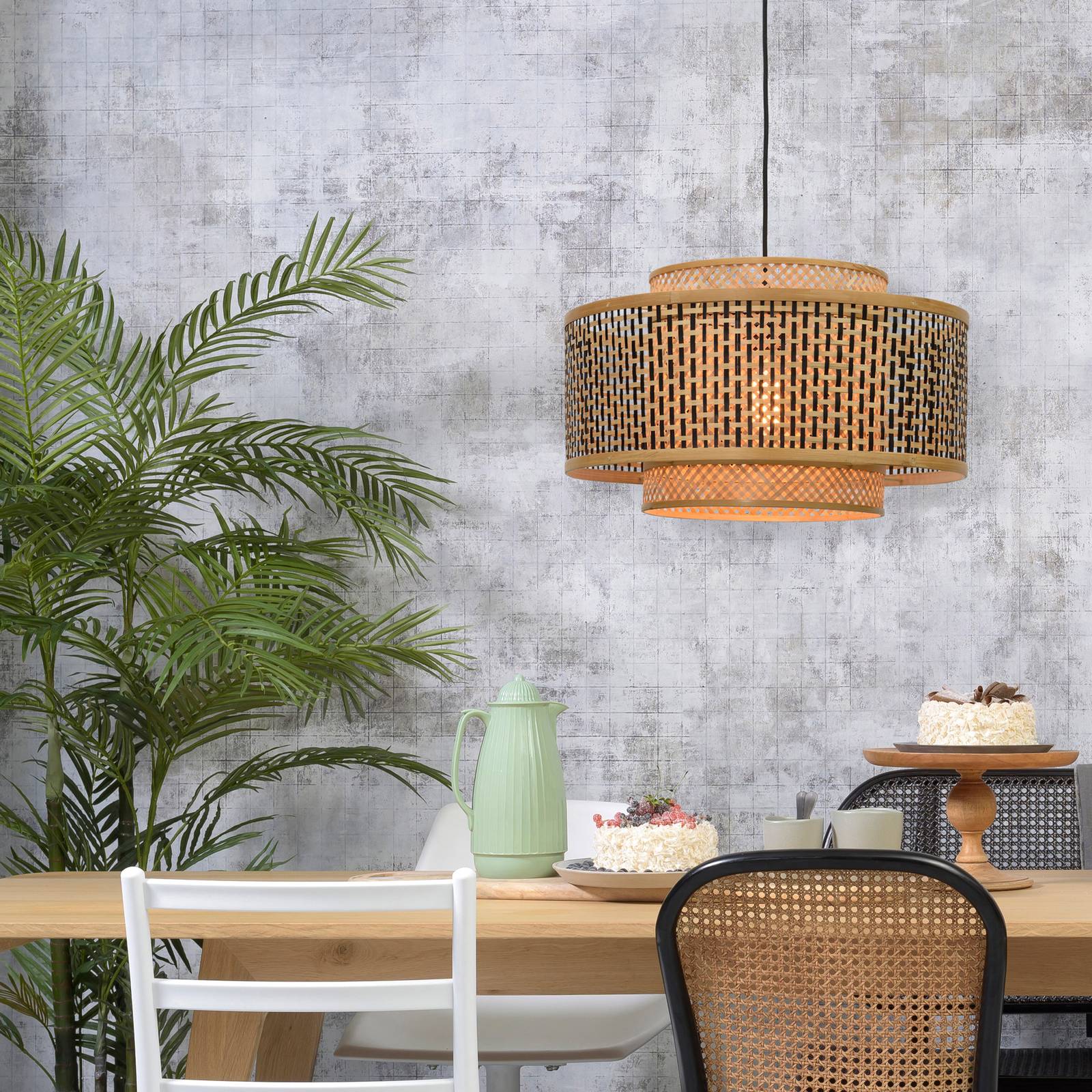 Lampa wisząca GOOD & MOJO Bhutan wykonana z bambusa Ø 50 cm