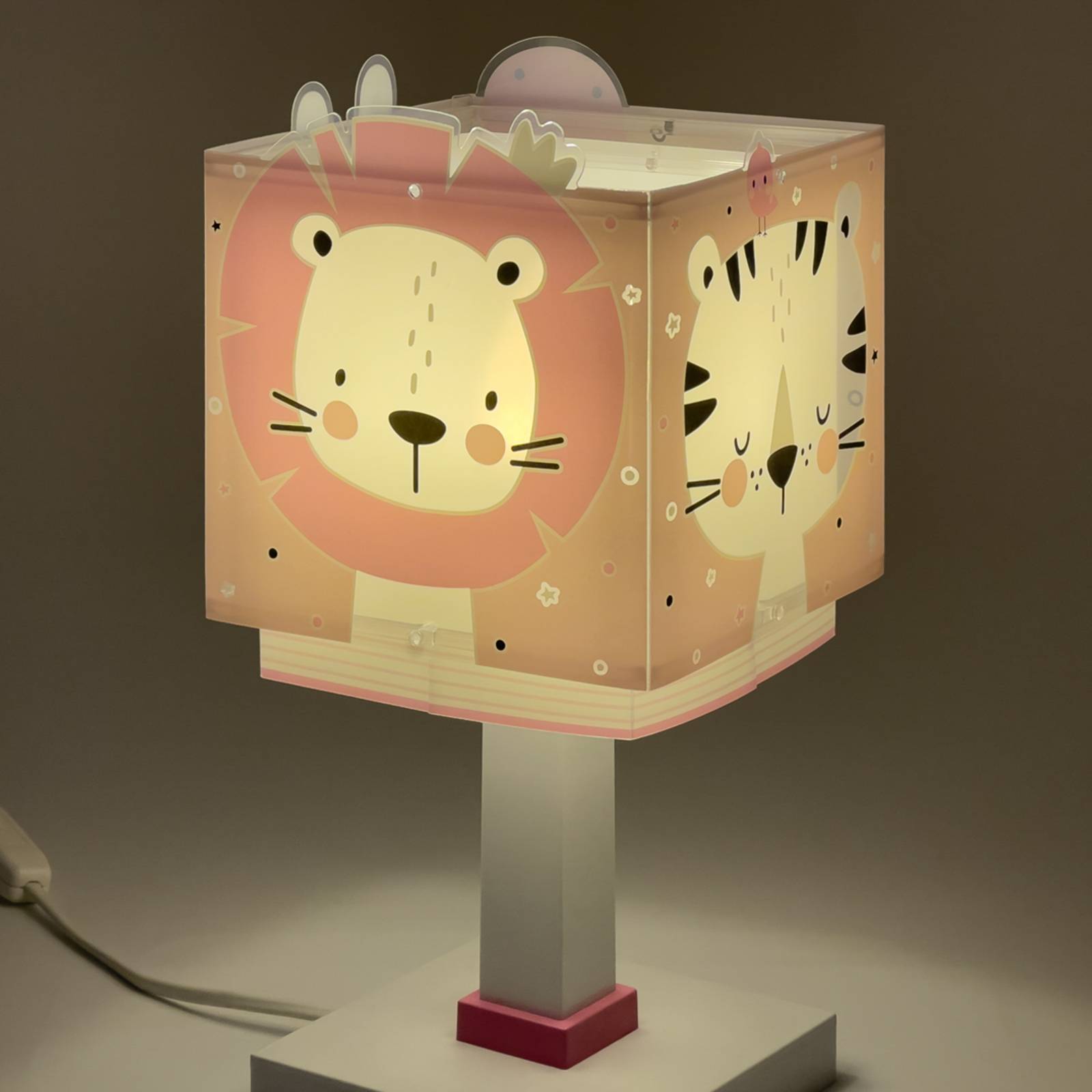 Kinder-Tischlampe Baby Jungle, rosa, G4, Breite 14 cm günstig online kaufen