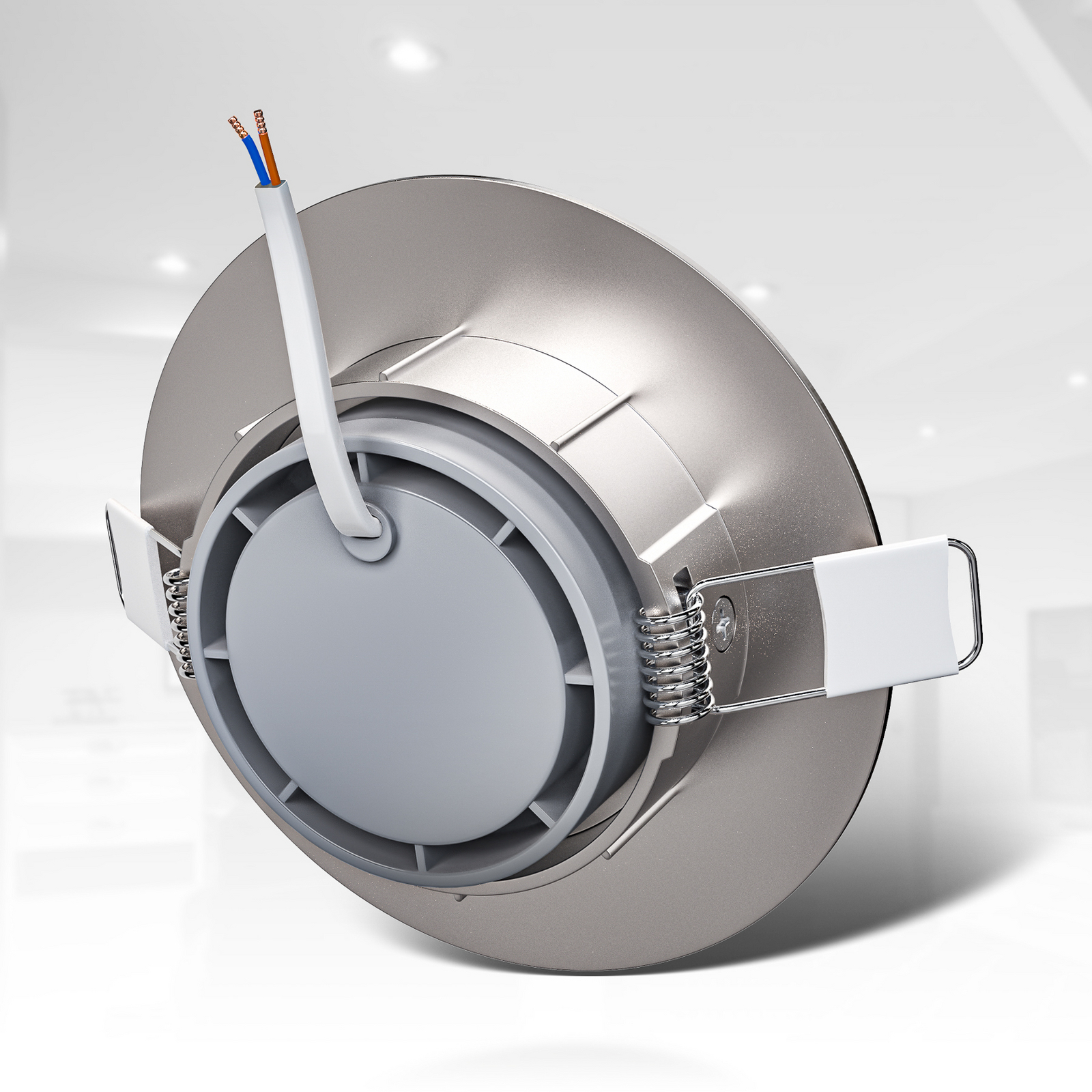 LED inbouwspot Slide set van 12, mat nikkel, 3.000 K