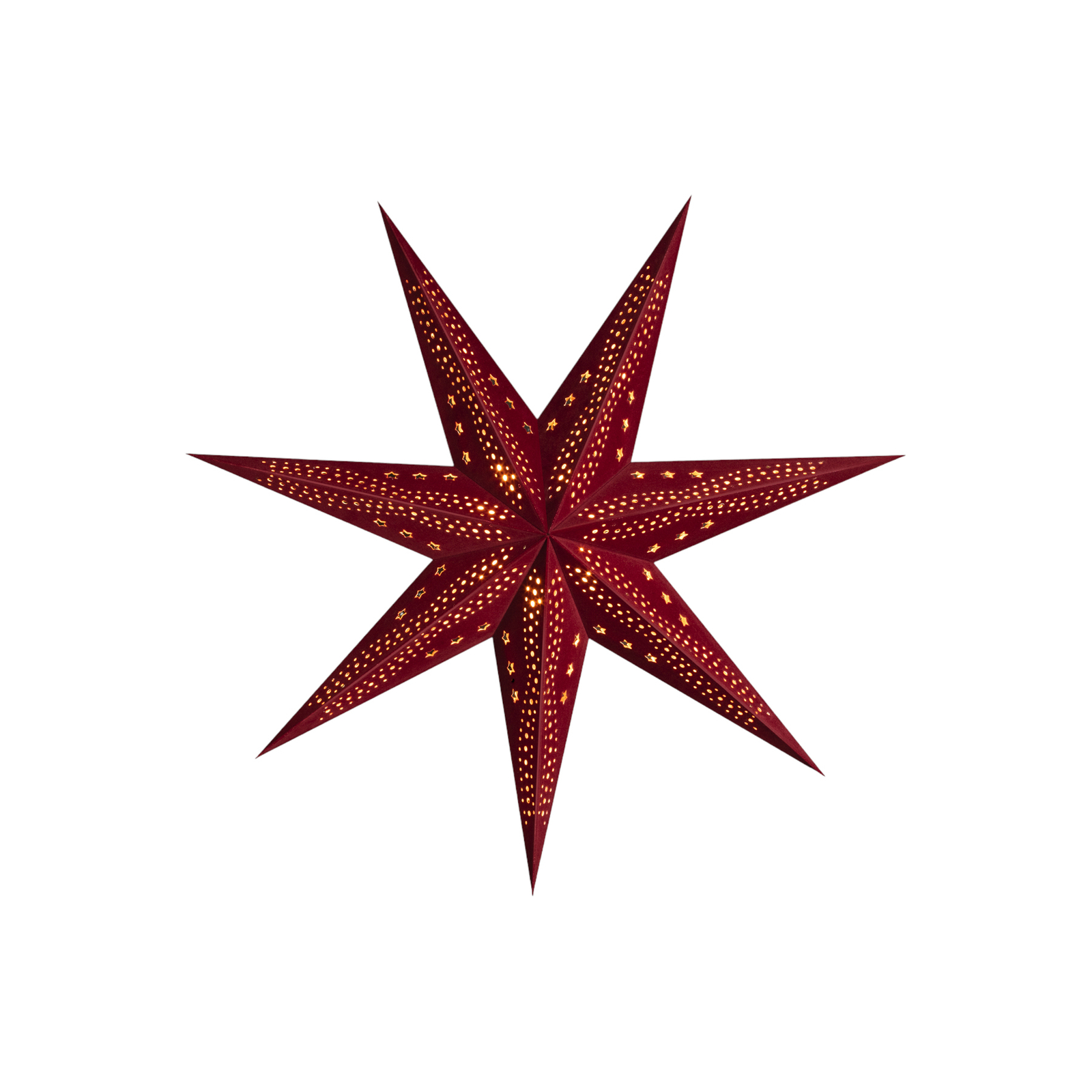 Sterntaler terciopelo estrella papel, Ø 75 cm rojo