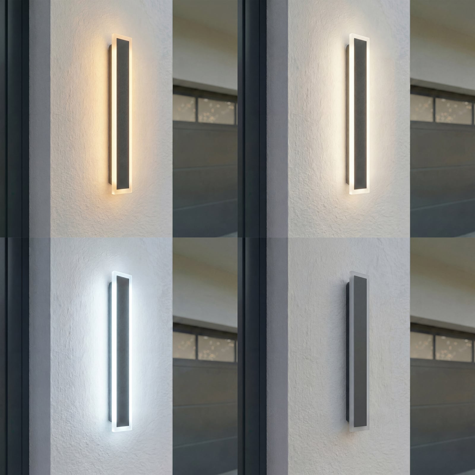 Lucande Ilora LED kültéri falilámpa, fekete, 60 cm, CCT, IP65