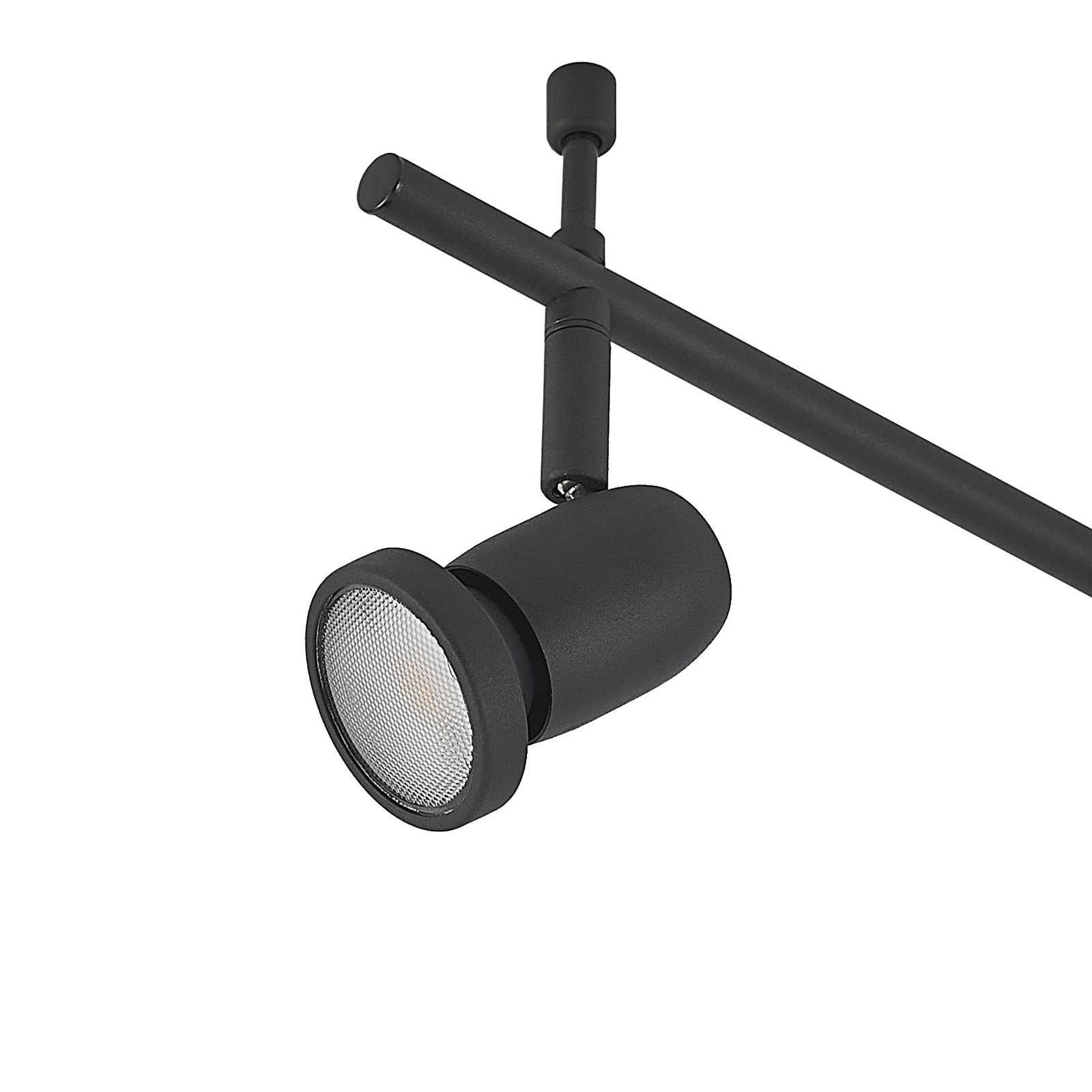 ELC Simano takspotlight, svart, 6 lys, jern, 120,5 cm