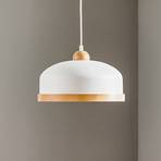 Hanglamp Studio met houtdecor 1-lamp wit
