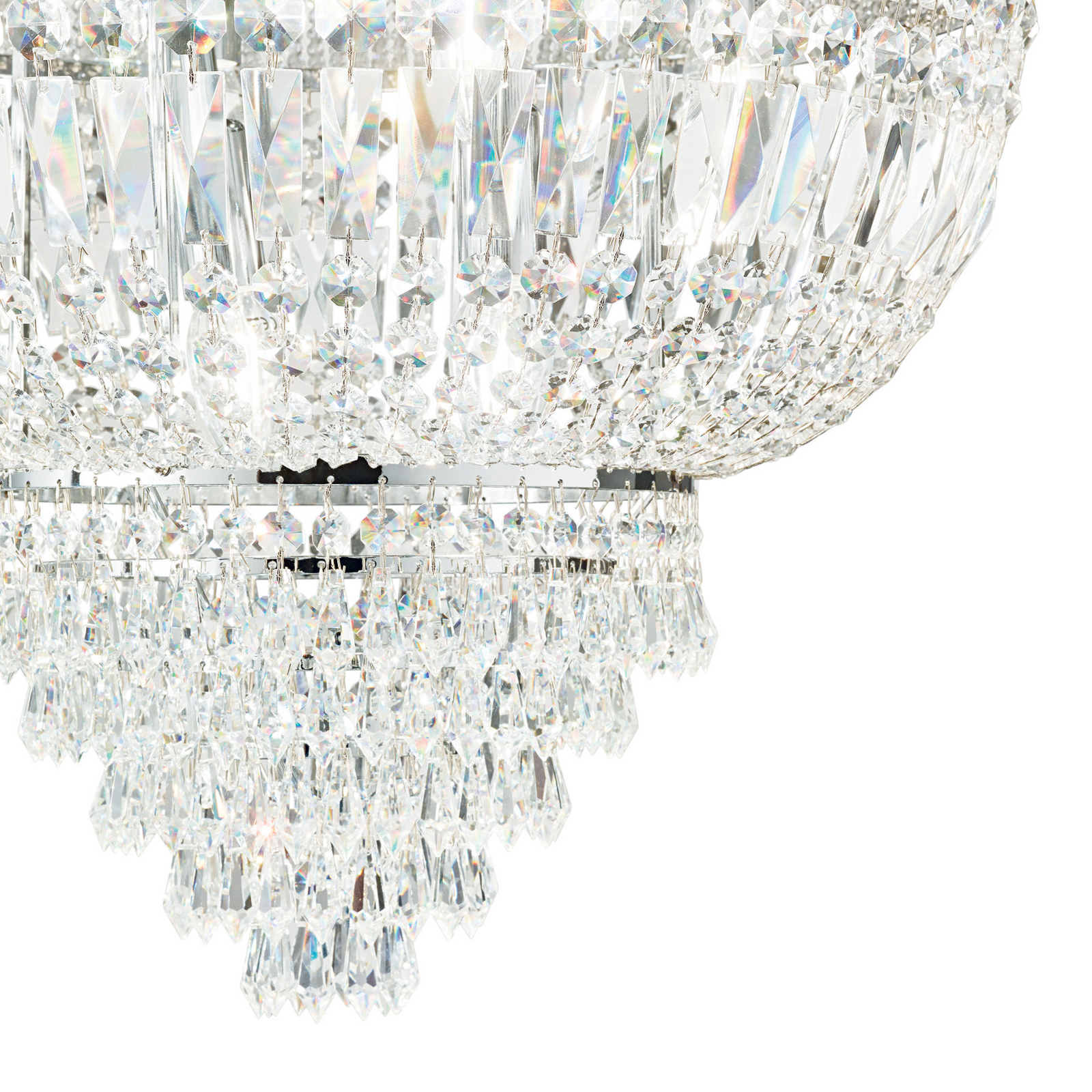IDEAL LUX stenska svetilka Dubai, krom/prozorno, širina 25 cm, kristal IDEAL LUX stenska svetilka Dubai, krom/prozorno, širina 25 cm, kristal