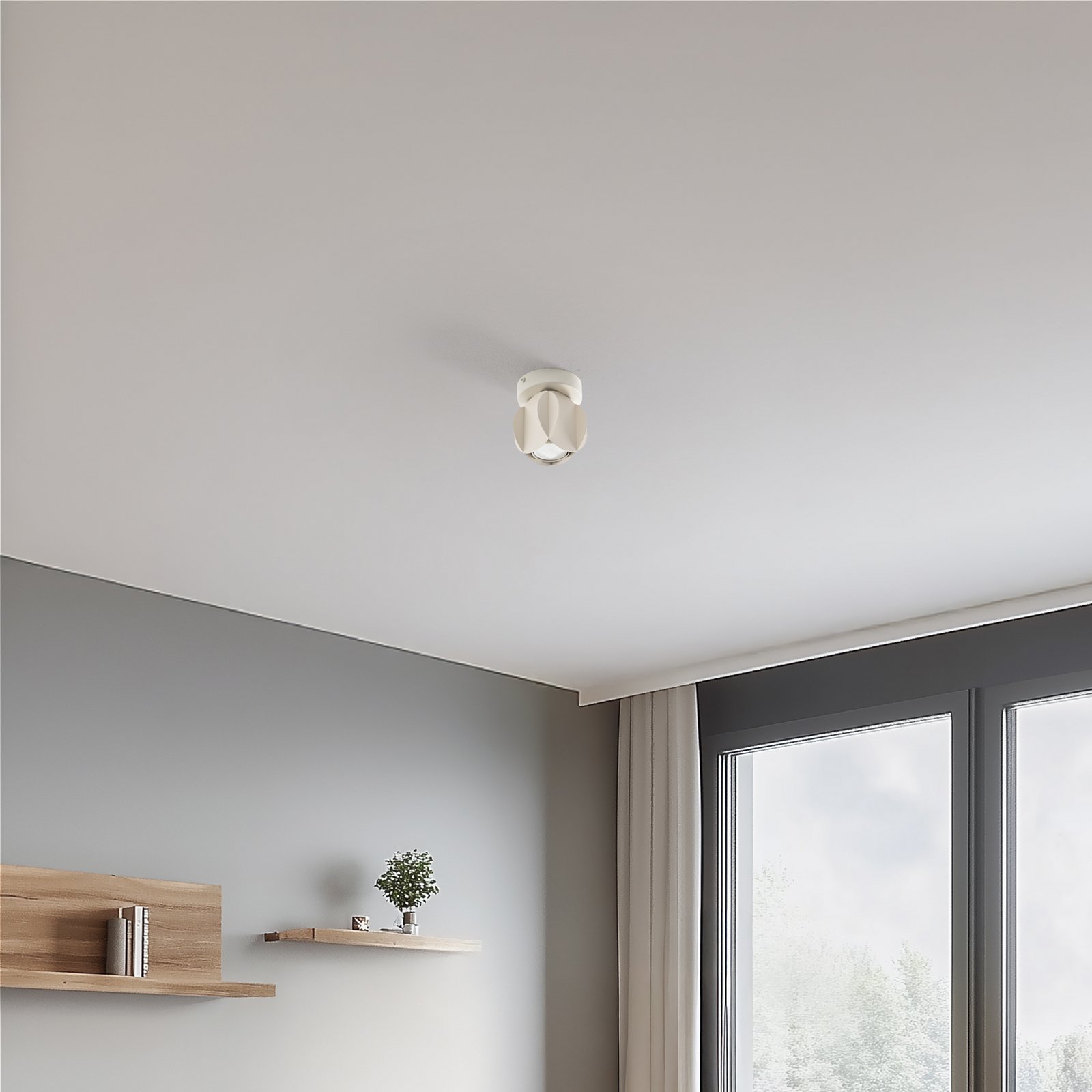 Faretto da soffitto GAMBIT, bianco crema, Ø 10 cm, metallo, GU10