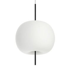 kdln Kushi-riippuvalaisin, musta/valkoinen, Ø 43 cm, himmennettävä