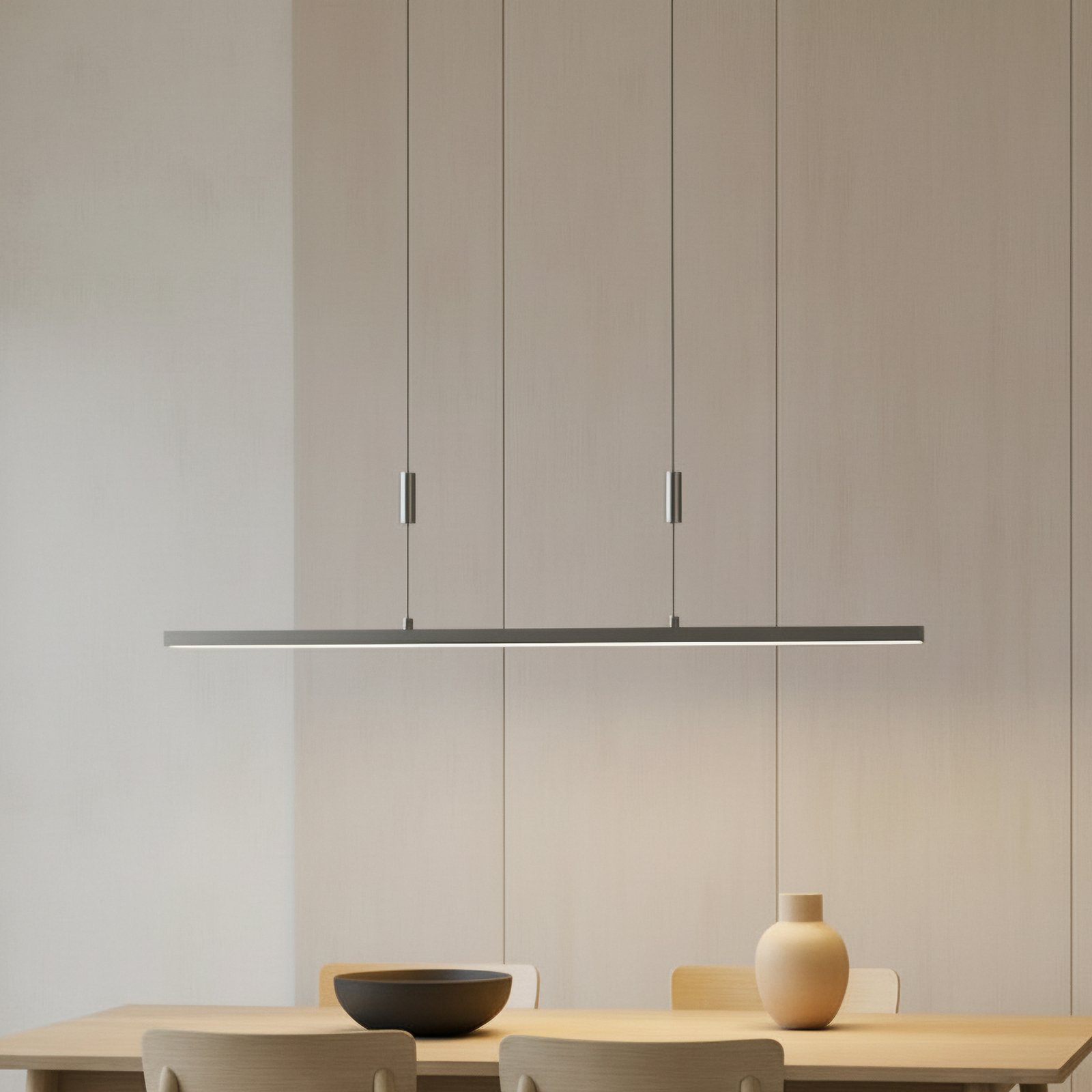 Lucande LED pendant light Myron, touch dimmer, CCT, aluminium