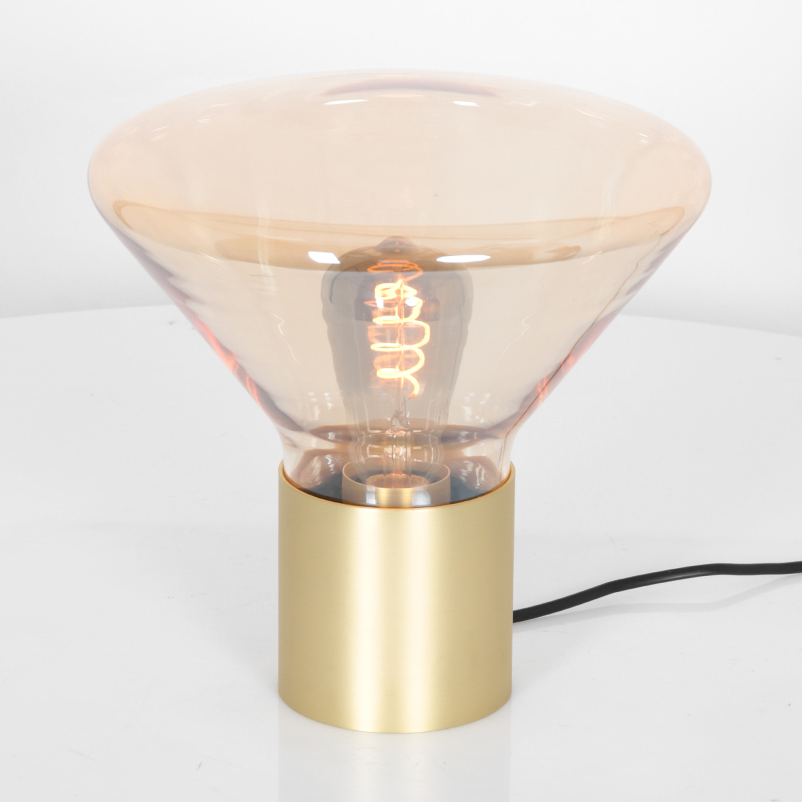 Lámpara de mesa Ambiance vidrio latón/ámbar