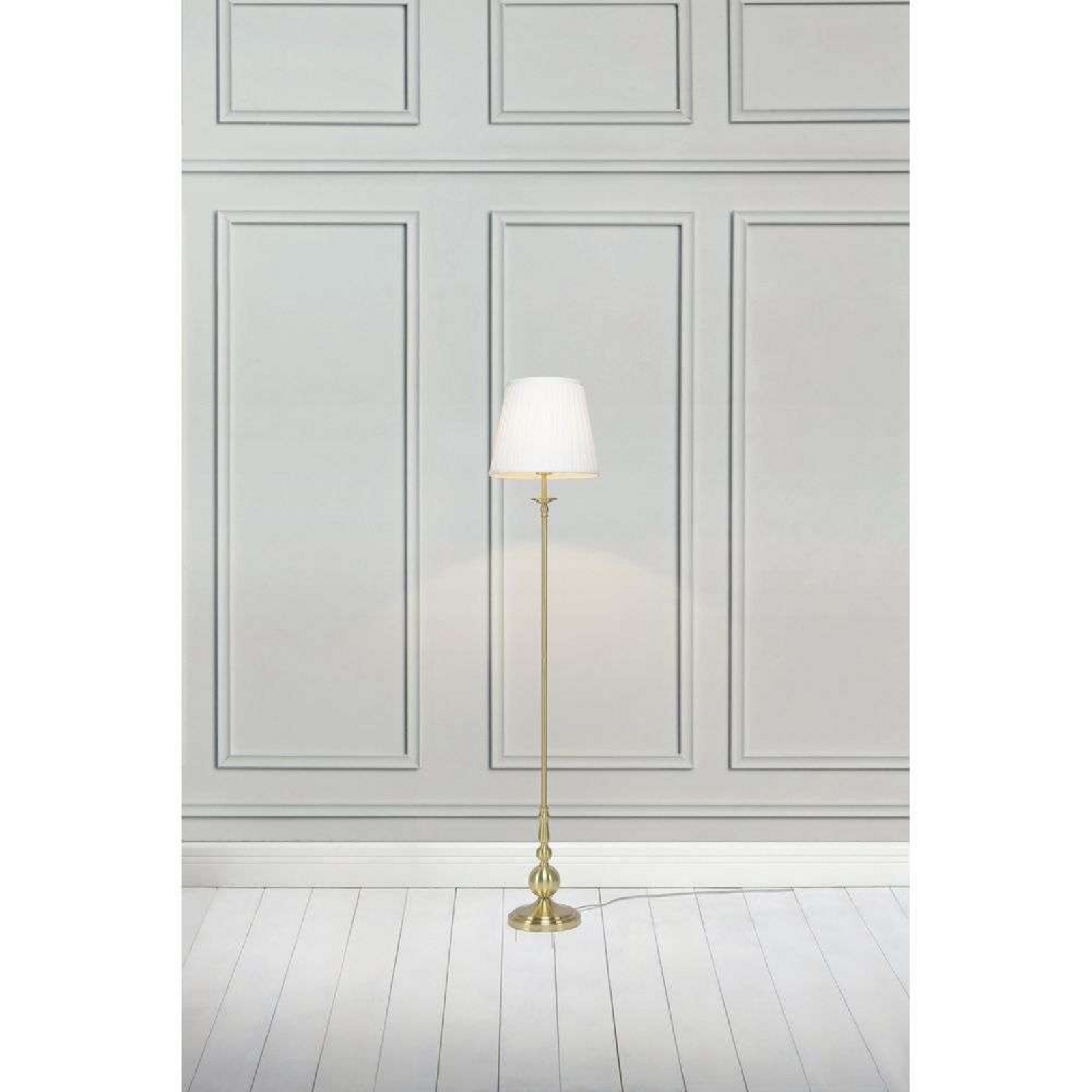 Imperia Floor Lamp Brass/White - Markslöjd