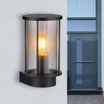 Gracey udendørs væglampe, sort, højde 25,2 cm, rustfrit stål