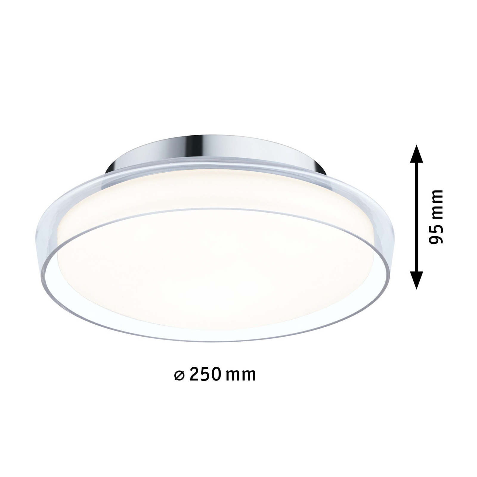 Paulmann Luena LED ceiling light IP44 chrome Ø25cm