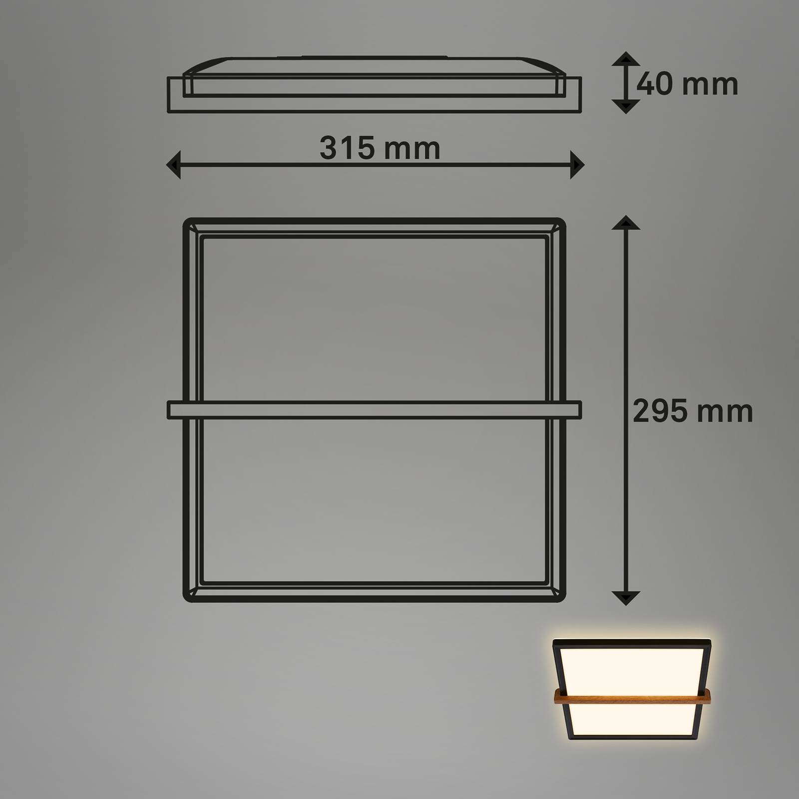 Lampa sufitowa LED Remsa, 29x31,5 cm, tworzywo sztuczne, czarna