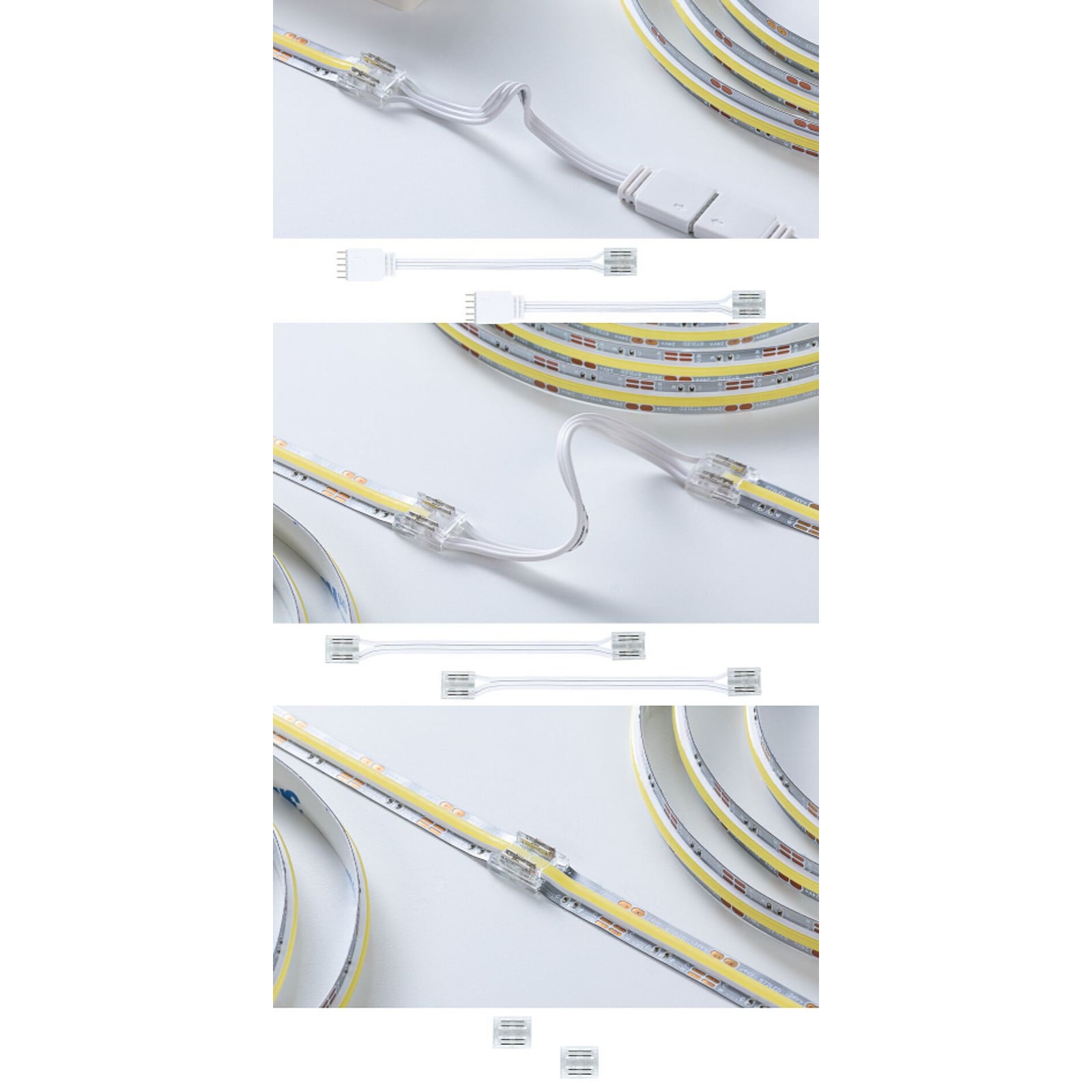 Sada konektorů Paulmann MaxLED COB pro LED pásek, bílá/čirá Sada konektorů Paulmann MaxLED COB pro LED pásek, bílá/čirá