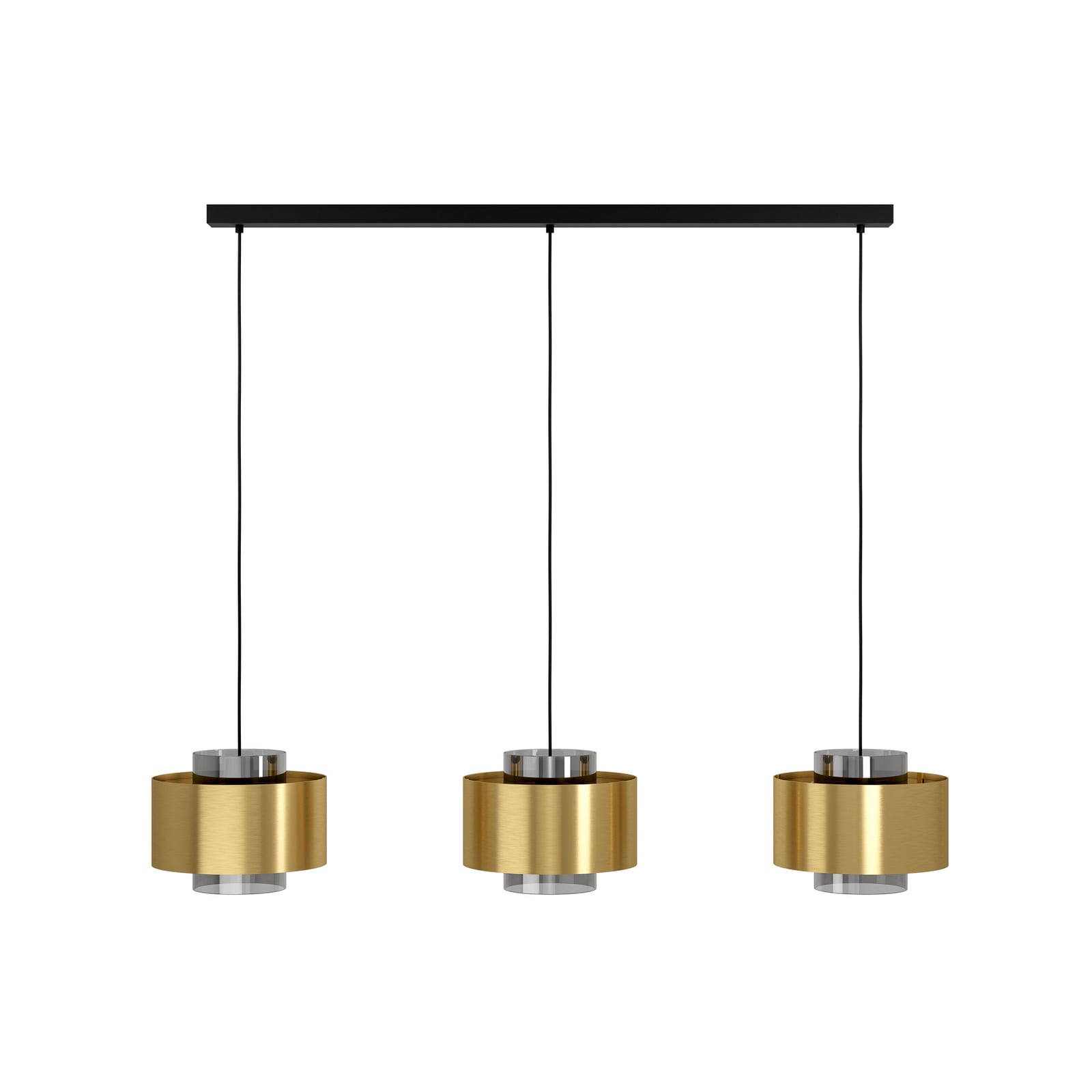 Suspension Stars of Light Dugla, couleur or, 128 cm, à 3 lampes