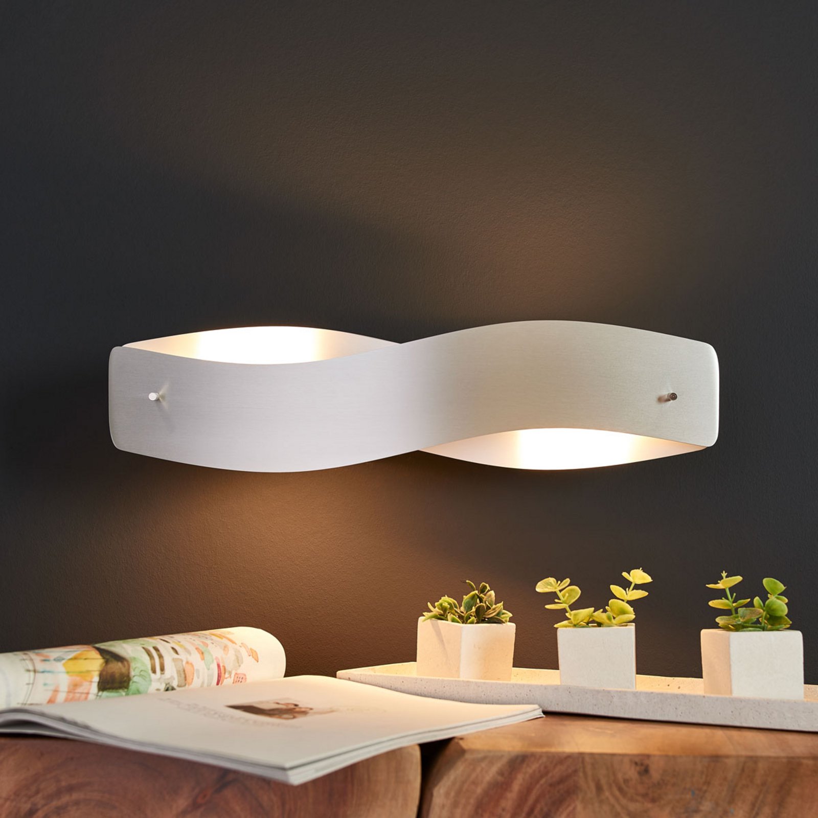 LED-Wandleuchte Lian - alu matt