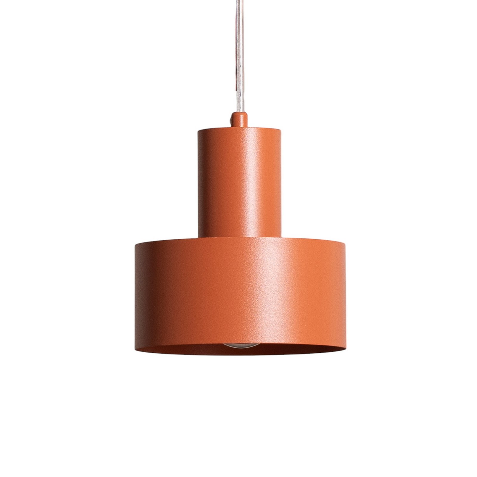 Rif 3 pendant light, brick red, round, 3-bulb, Ø 33 cm
