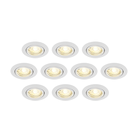 ELC Dakarra Einbaulampe 10er-Set, schwenkbar, weiß