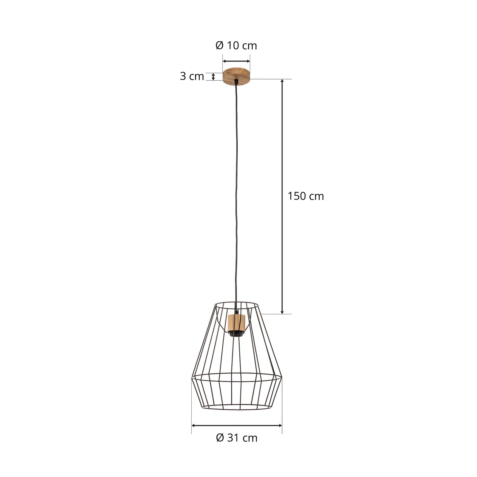 Envostar Finan rippvalgusti, 1-valgusti, Ø 31cm