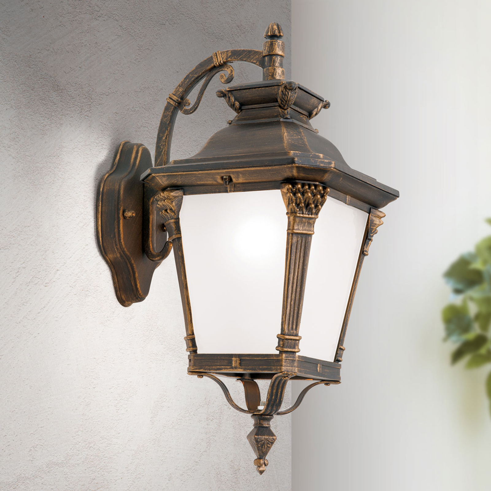 Aiko outdoor wall light, antique finish, pendant