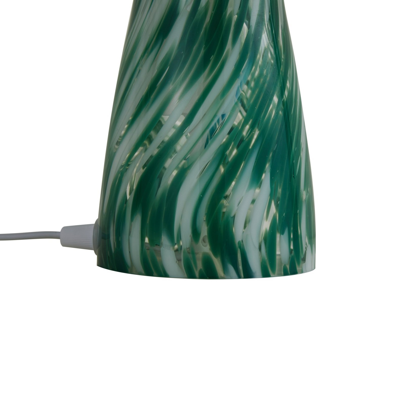 Lindby lampe à poser Hubi, vert, verre, Ø 22 cm