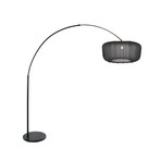 Böjd golvlampa Sparkled Light svart/svart nylon, 240 cm