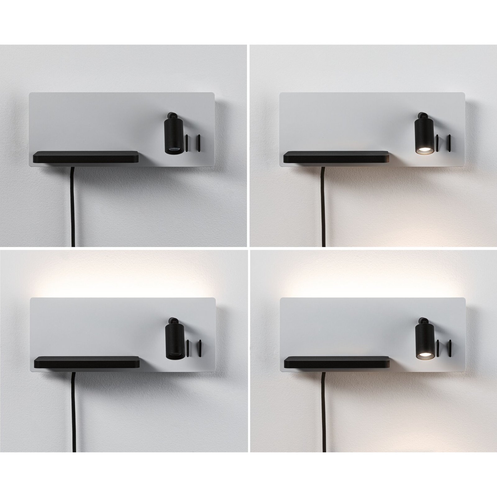 Serra LED Wandleuchte USB C Dim. Right Side Matt Weiß/Matt Schwarz - Paulmann