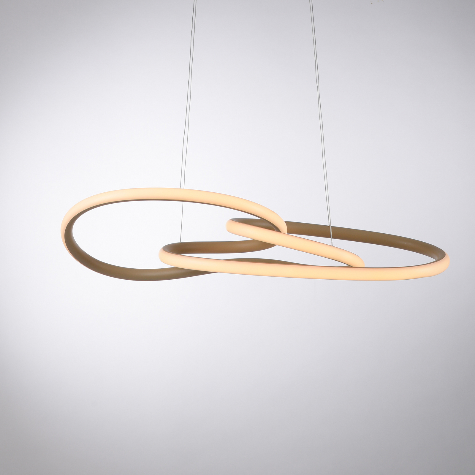 LED pakabinamas šviestuvas „TWIST“, smėlio spalvos, ilgis 76 cm, metalinis LED pakabinamas šviestuvas „TWIST“, smėlio spalvos, ilgis 76 cm, metalinis