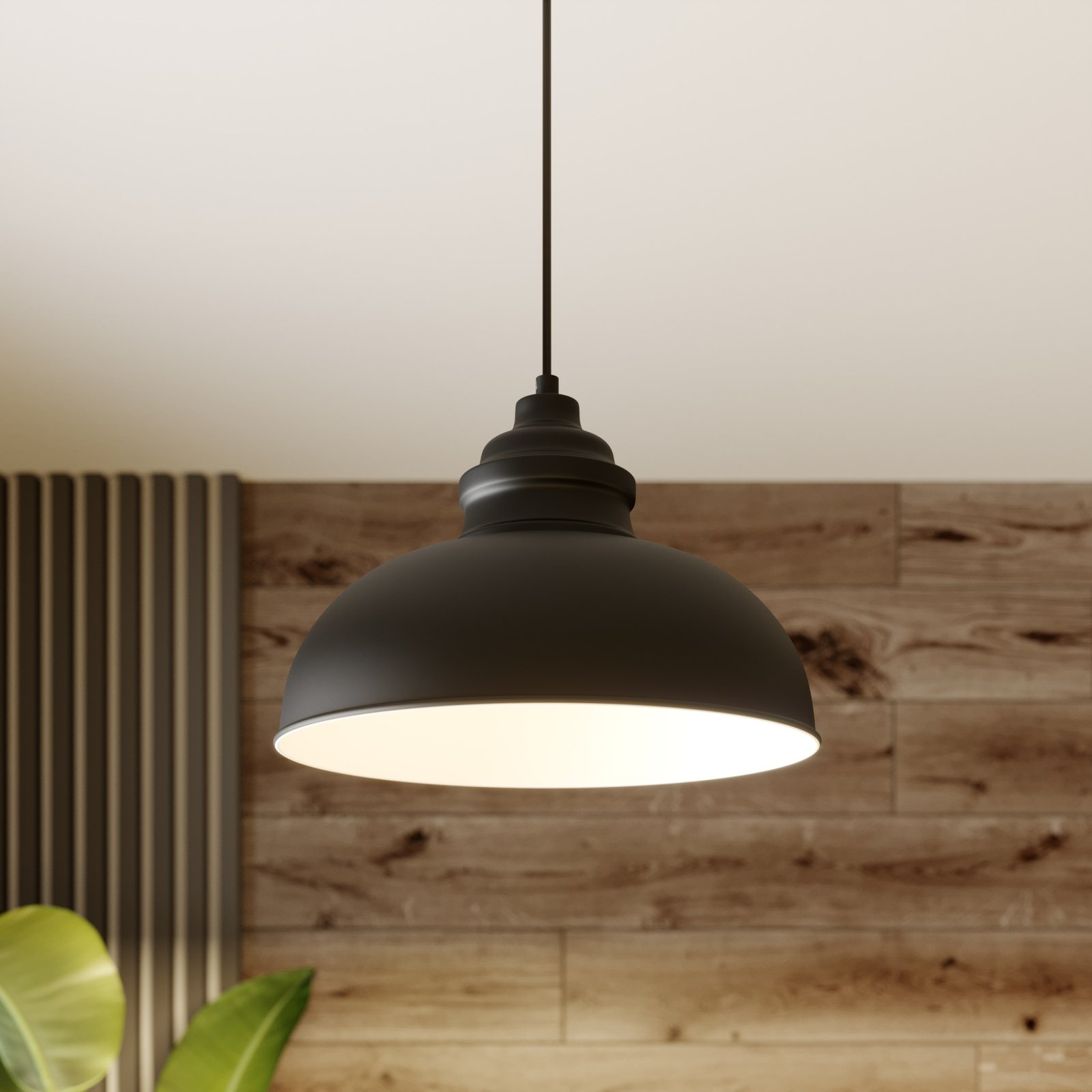 Lindby Cliona függő lámpa, matt fekete