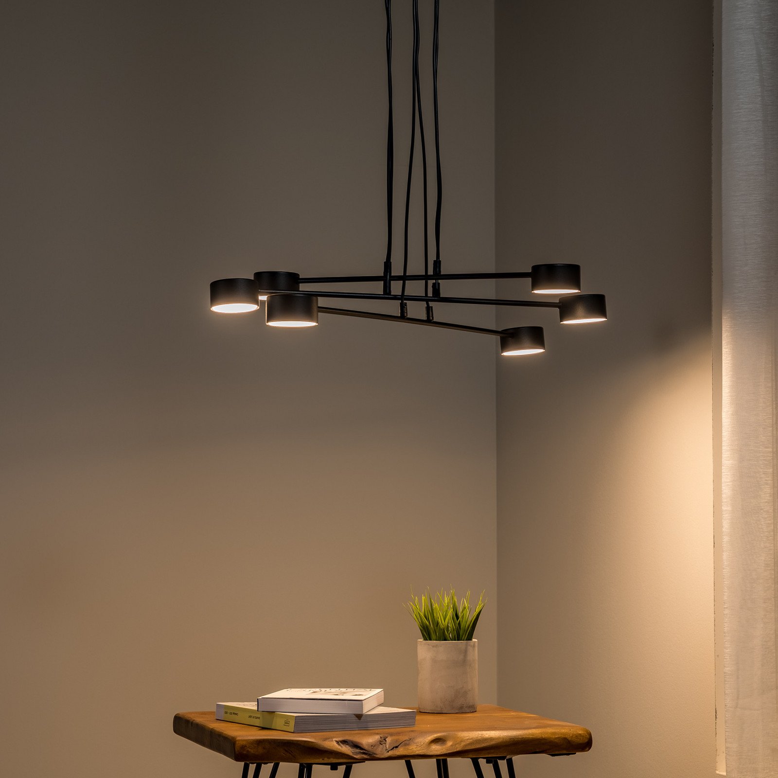 EMIBIG LIGHTING Lampă suspendată Modus 6 oțel 6 becuri GX 53 negru - Camera de zi / sufragerie - Modern - Metal
