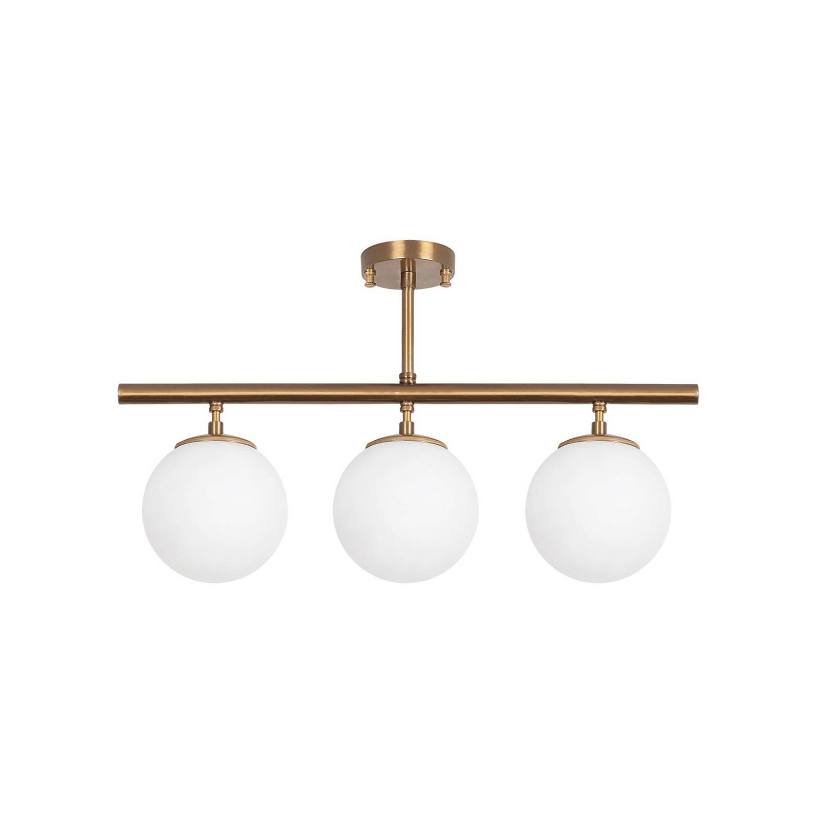 Deckenleuchte Atmaca, 3-flammig, gold antik, Glas, 60 cm