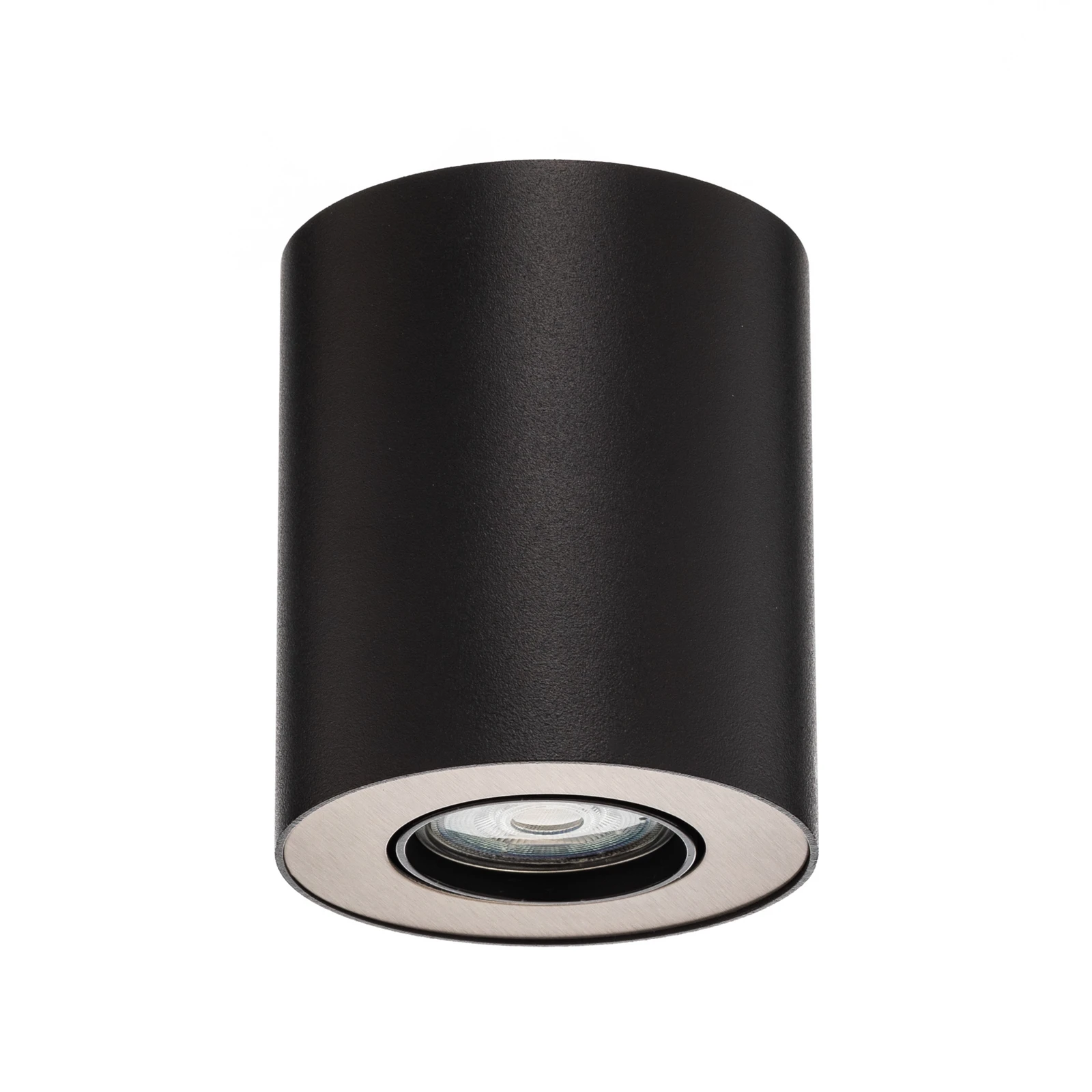 Downlight set, adjustable, black, silver interior