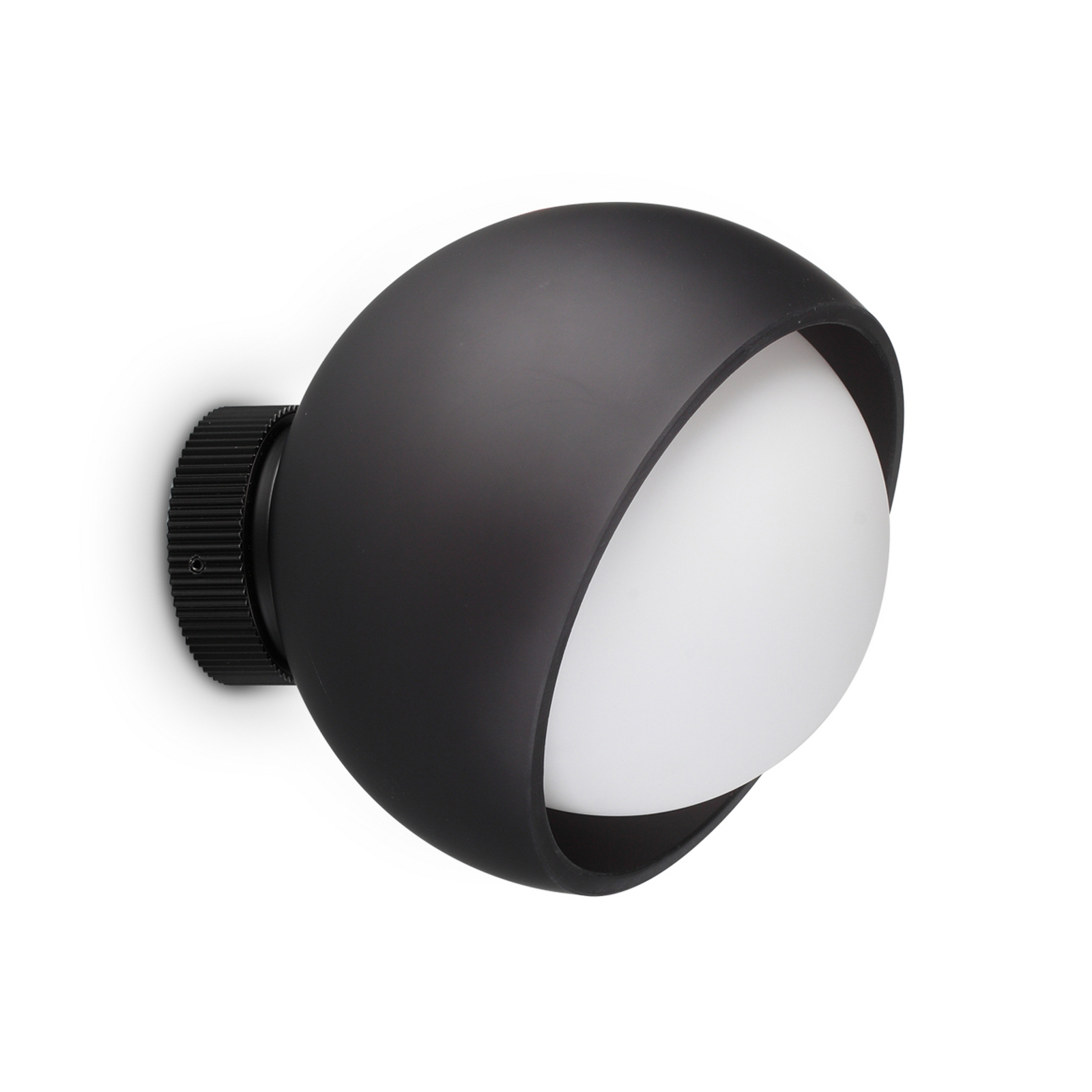 IDEAL LUX vegglampe Bloom, svart, Ø 17 cm, metall