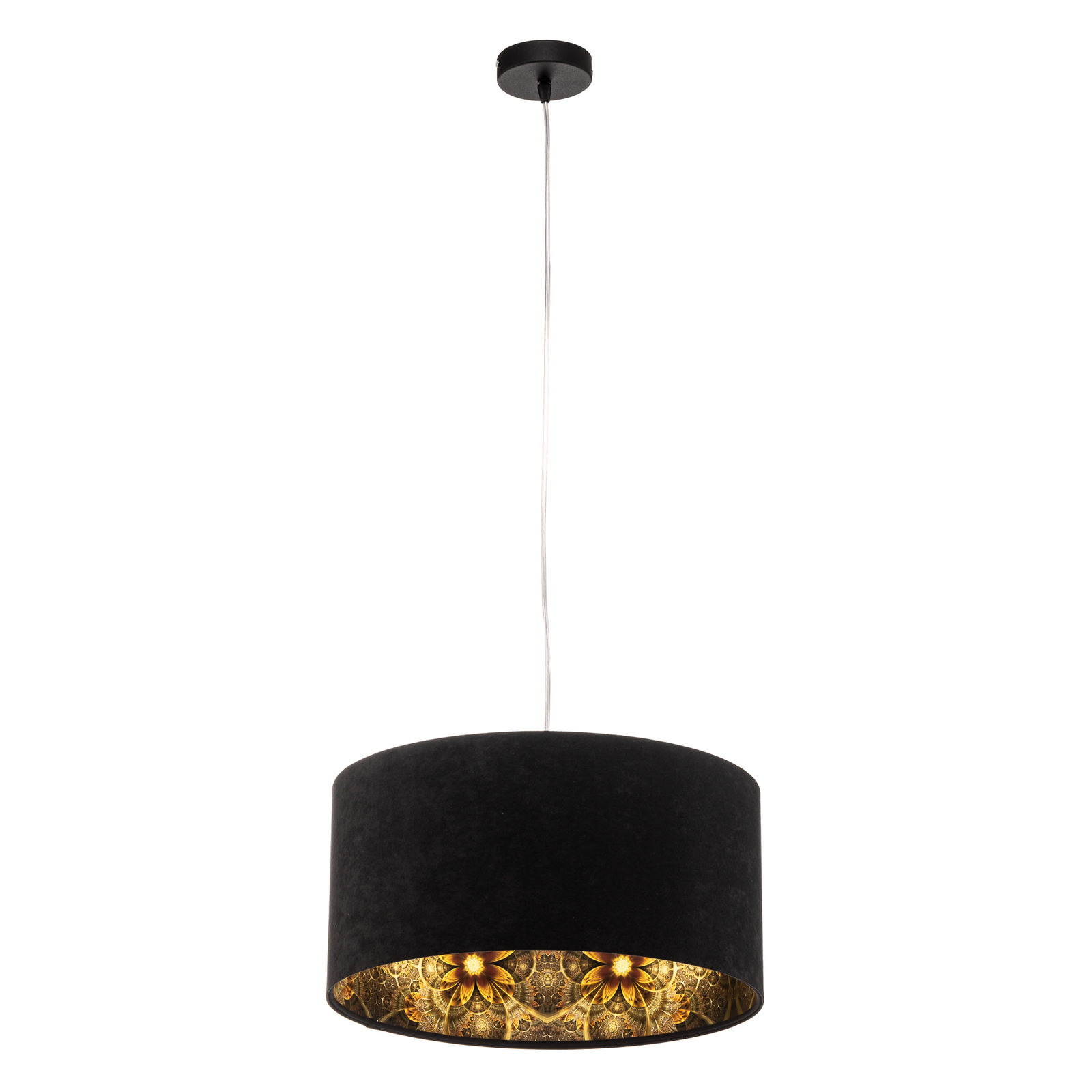 Salina pendant light in black with latex print